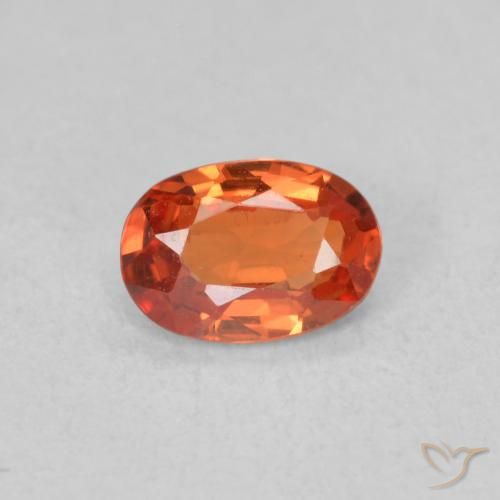 0.54ct 자연스러운 붉은 오렌지 사파이어, 타원형, VS