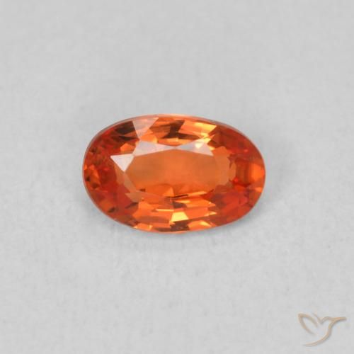 0.53ct 자연스러운 붉은 오렌지 사파이어, 타원형, VVS-VS