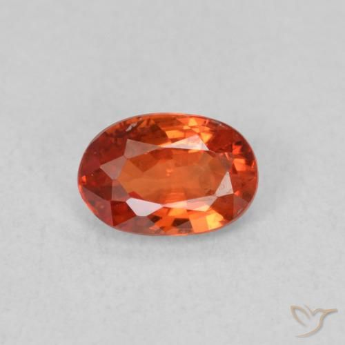 0.57ct 자연스러운 붉은 오렌지 사파이어, 타원형, VS, Photo A