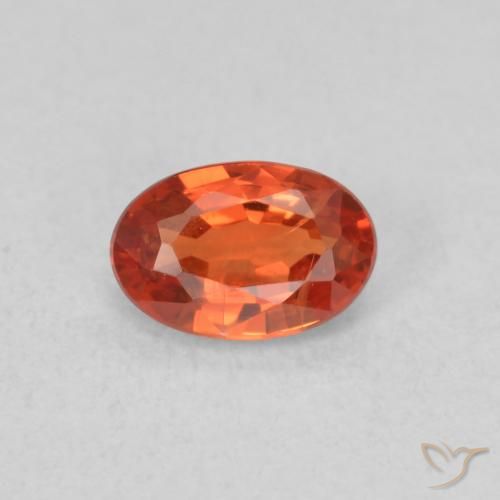 0.71ct 자연스러운 붉은 오렌지 사파이어, 타원형, VS