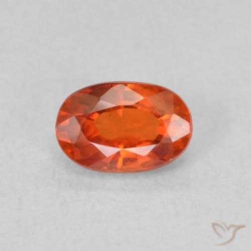 0.75ct 자연스러운 붉은 오렌지 사파이어, 타원형, VS