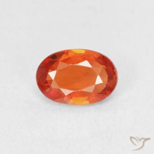 0.55ct 자연스러운 앰버 오렌지 사파이어, 타원형, VVS