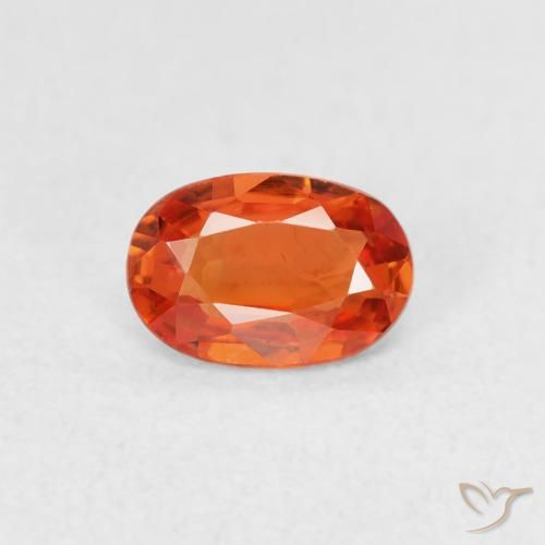 0.52ct 자연스러운 파이어 오렌지 사파이어, 타원형, VVS