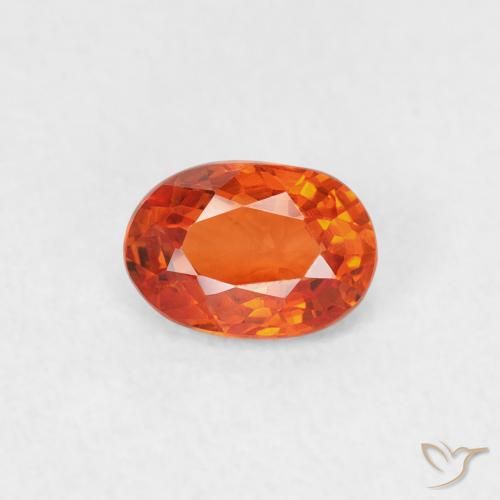 0.59ct 자연스러운 파이어 오렌지 사파이어, 타원형, VVS