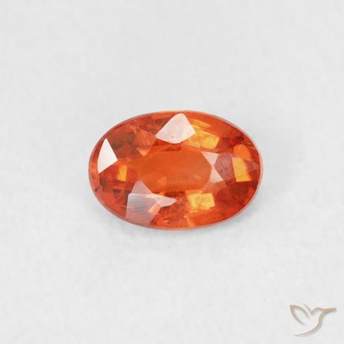 0.53ct 자연스러운 붉은 오렌지 사파이어, 타원형, VVS