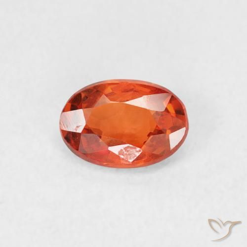 0.53ct 자연스러운 붉은 오렌지 사파이어, 타원형, VVS