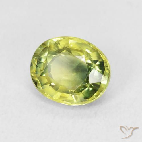 2.00캐럿 천연 Medium Light Green 사파이어, 타원형, VVS-VS