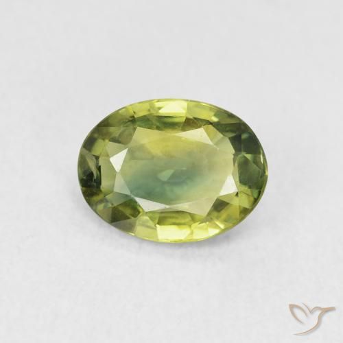 1.51ct 자연스러운 라이트 포레스트 그린 사파이어, 타원형, VVS-VS