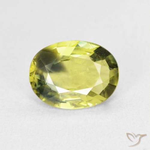 2.54ct 자연스러운 녹색 노란색 사파이어, 타원형, VVS-VS