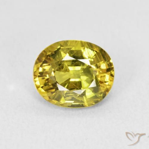 2.31ct 자연스러운 미디엄 옐로우 사파이어, 타원형, VVS-VS
