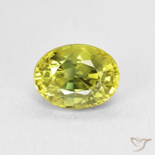 2.93ct 자연스러운 미디엄 옐로우 사파이어, 타원형, VVS-VS