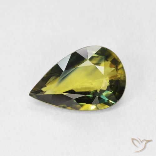 2.11ct 자연스러운 다색 사파이어, 배 모양, VVS-VS