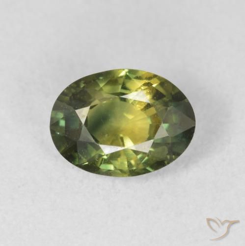 1.37ct 자연스러운 포레스트 그린 사파이어, 타원형, VS