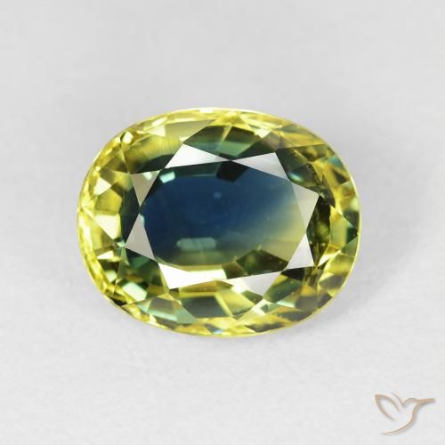 4.18ct 자연스러운 다색 사파이어, 타원형, VS