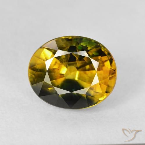 3.24ct 자연스러운 다색 사파이어, 타원형, VS