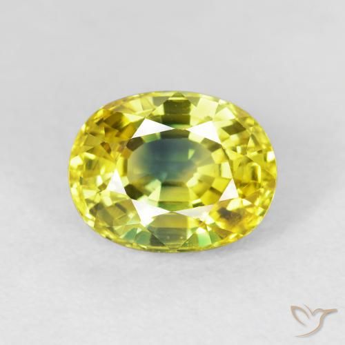 3.44ct 자연스러운 미디엄 골드 사파이어, 타원형, VS