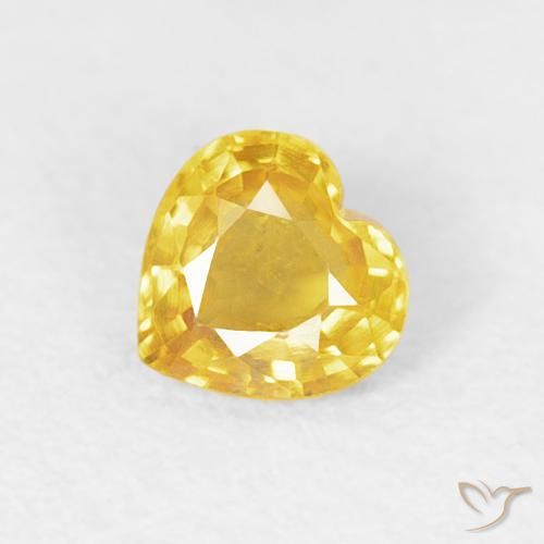 0.38ct 자연스러운 골든 오렌지 사파이어, 마음, VVS-VS