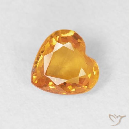0.44ct 자연스러운 미디엄 오렌지 사파이어, 마음, VVS-VS