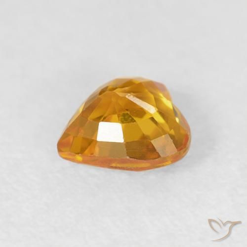 0.51캐럿 천연 Medium Light-Orange 사파이어, 마음, VVS-VS
