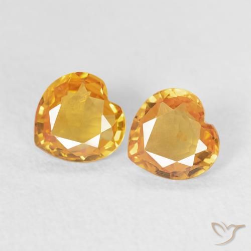 0.67ctw 자연스러운 Medium Dark-Golden 사파이어, 마음, VS