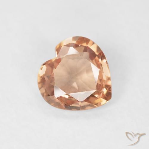 0.40ct 자연스러운 미디엄 오렌지 사파이어, 마음, VS