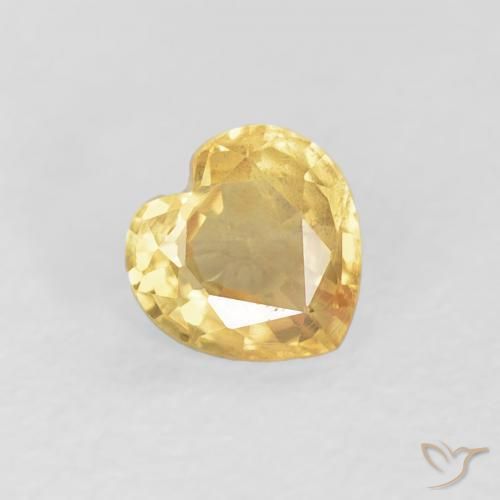 0.44ct 자연스러운 미디엄 골드 사파이어, 마음, VS