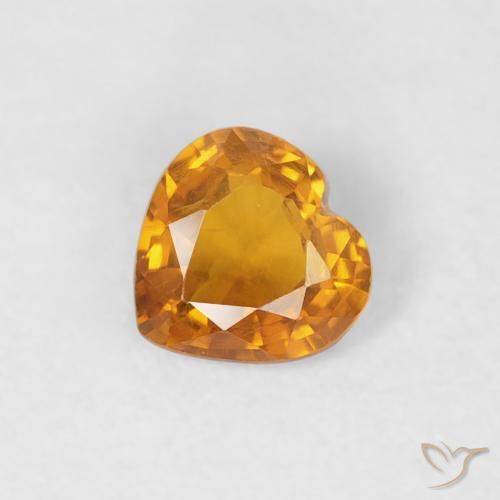 0.35ct 자연스러운 다크 오렌지 사파이어, 마음, VS