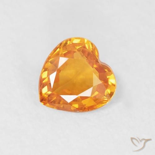 0.40ct 자연스러운 미디엄 오렌지 사파이어, 마음, VS