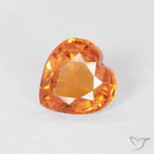 0.33ct 자연스러운 붉은 오렌지 사파이어, 마음, VS