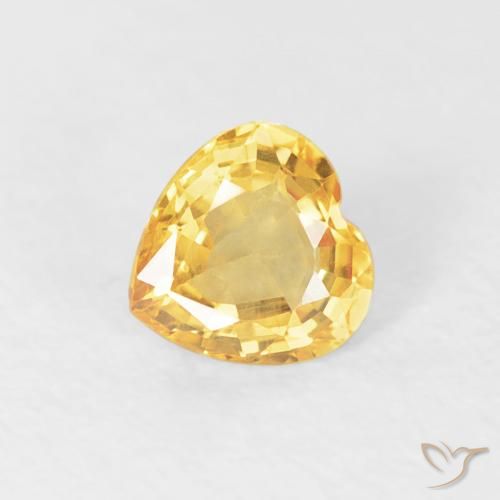 0.48ct 자연스러운 골든 오렌지 사파이어, 마음, VS