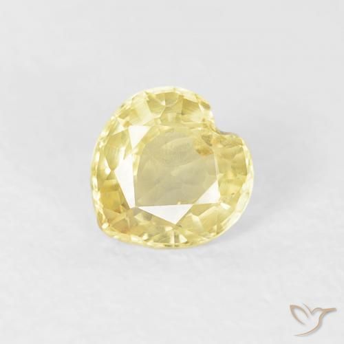 0.45ct 자연스러운 연노랑 사파이어, 마음, VS