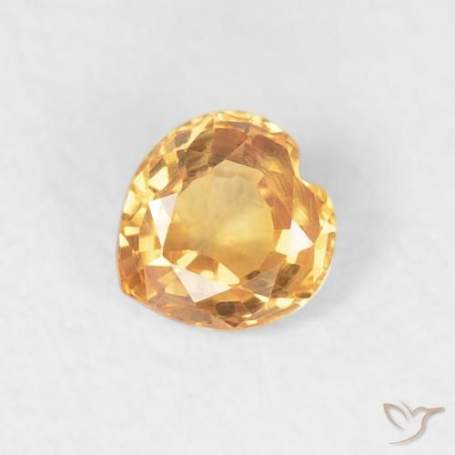 0.46ct 자연스러운 골든 사파이어, 마음, VVS-VS