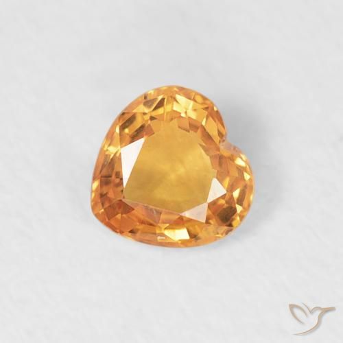 0.36ct 자연스러운 인텐스 오렌지 사파이어, 마음, VVS-VS
