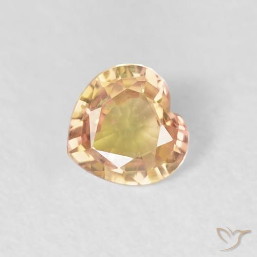 0.33ct 자연스러운 다색 사파이어, 마음, VVS-VS
