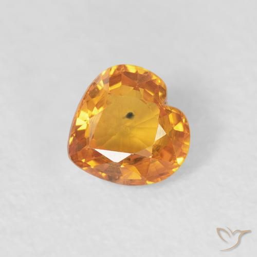 0.42ct 자연스러운 금 사파이어, 마음, VS