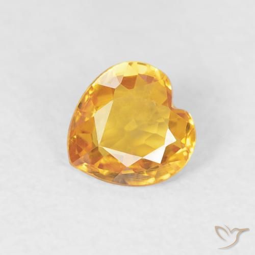 0.43ct 자연스러운 금 사파이어, 마음, VS