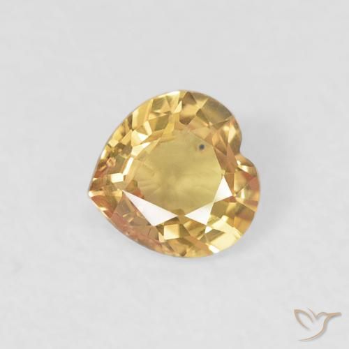 0.39ct 자연스러운 금 사파이어, 마음, VVS-VS
