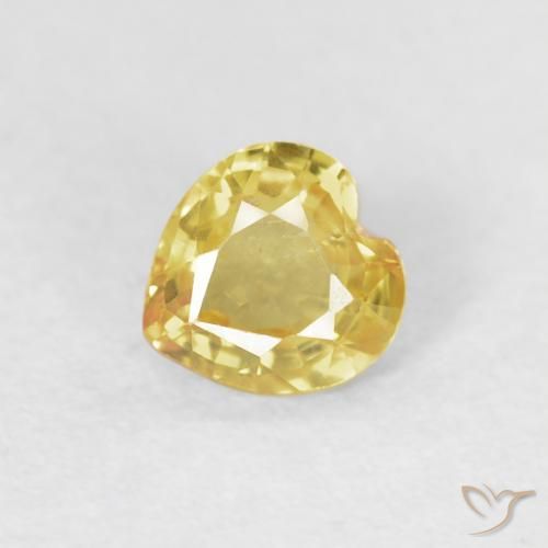 0.44ct 자연스러운 라이트 골드 사파이어, 마음, VS