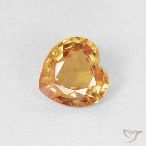 0.47ct 자연스러운 오렌지-골드 사파이어, 마음, VS