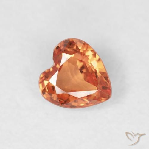 0.29ct 자연스러운 미디엄 오렌지 사파이어, 마음, VVS