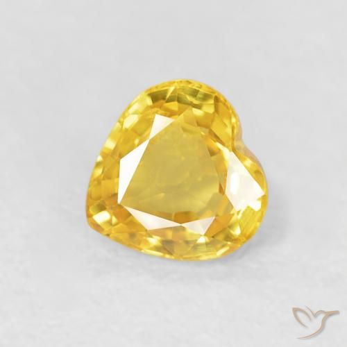 0.48ct 자연스러운 골든 오렌지 사파이어, 마음, VVS-VS