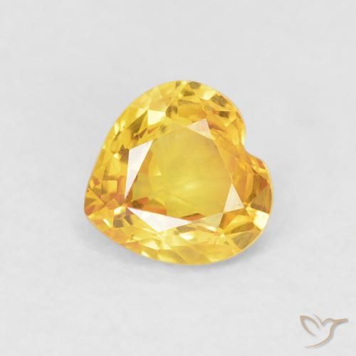 0.44ct 자연스러운 골든 오렌지 사파이어, 마음, VVS-VS