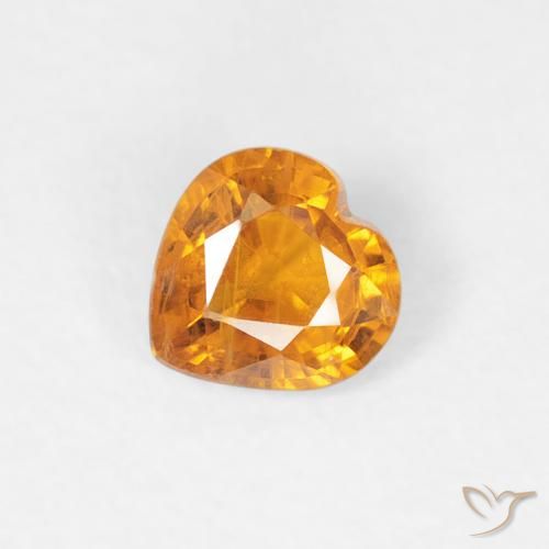 0.37ct 자연스러운 미디엄 오렌지 사파이어, 마음, VS-SI