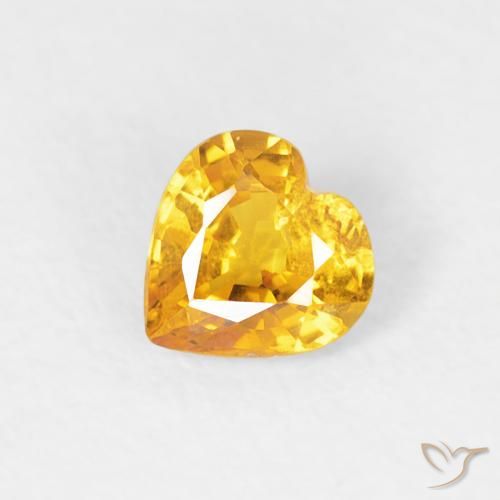 0.40ct 자연스러운 골든 사파이어, 마음, VS-SI