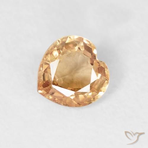 0.46ct 자연스러운 미디엄 오렌지 사파이어, 마음, VS