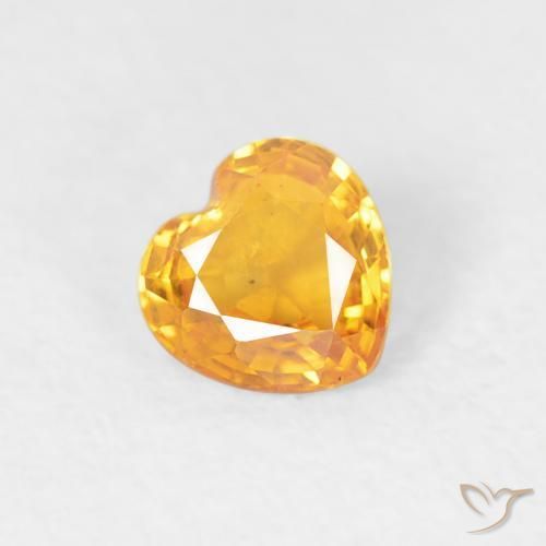 0.41ct 자연스러운 미디엄 오렌지 사파이어, 마음, VS