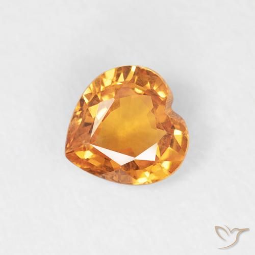 0.40ct 자연스러운 살구 오렌지 사파이어, 마음, VS