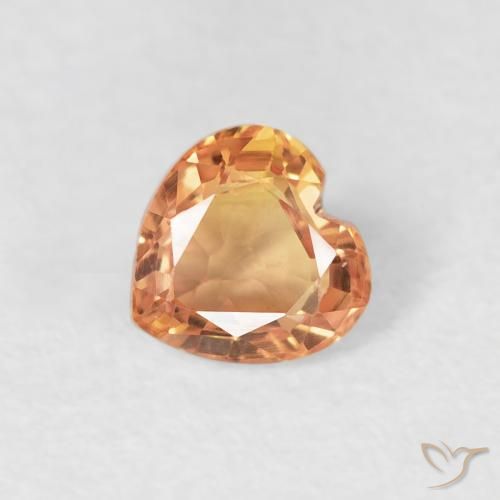 0.43ct 자연스러운 타이거 오렌지 사파이어, 마음, VS
