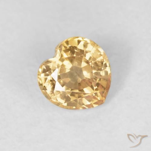 0.51ct 자연스러운 골든 사파이어, 마음, VS