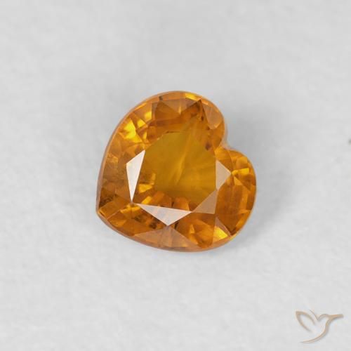 0.36ct 자연스러운 살구 오렌지 사파이어, 마음, VS